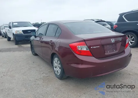 2012 Honda Civic Lx from USA, damaged, VIN 2HGFB2F51CH537626